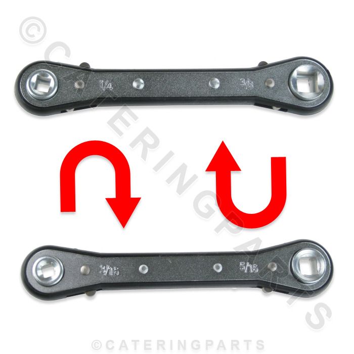 SQUARE DRIVE RATCHET VALVE SPANNER 4 IN 1 IMPERIAL SIZES 1/4" 3/8" 3/16